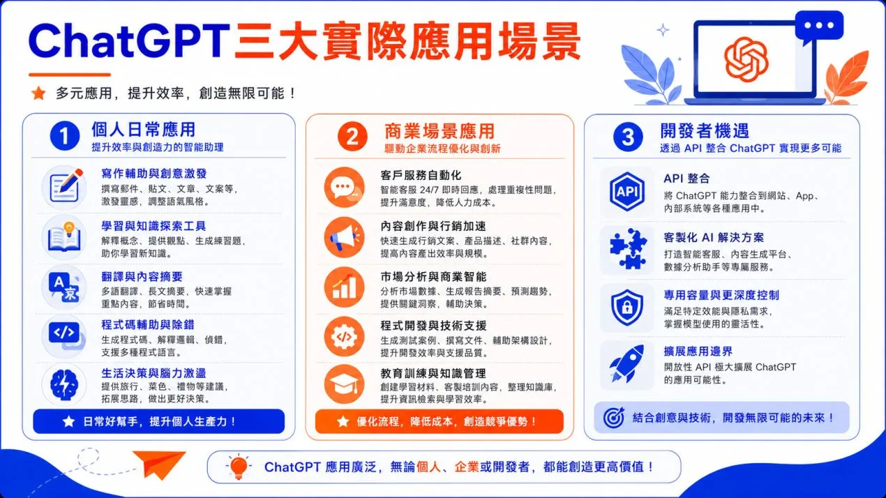ChatGPT三大實際應用場景 ChatGPT三大實際應用場景