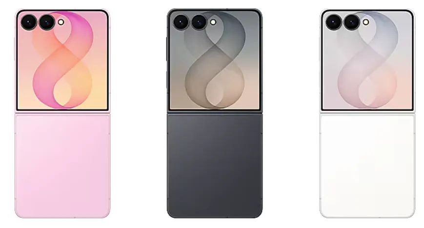 三星 Galaxy Z Flip 8 總共推出「櫻花粉」、「石墨灰」跟「奶油白」三款顏色。