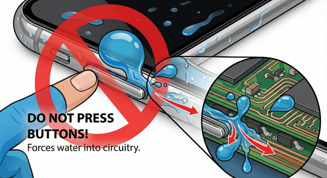 手機泡水禁止亂按按鍵 手機泡水禁止亂按按鍵
