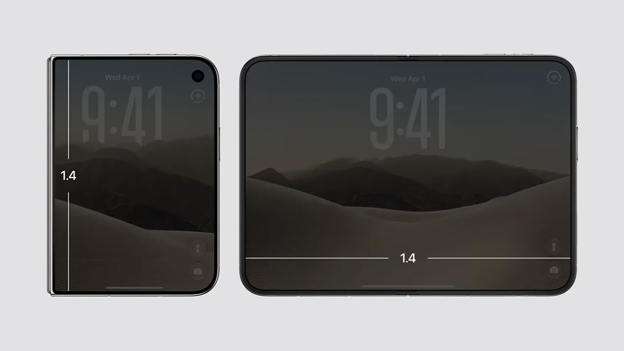  iPhone Duo 的內外螢幕都採用相同比例設計 1：1.4