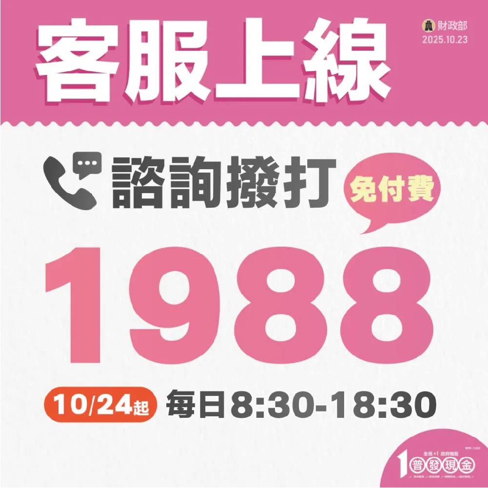 普發一萬_客服1988