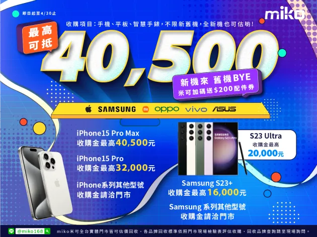 換季換新 新機來 舊機BYE-想要買新手機怎樣最便宜？米可教你最省購機法