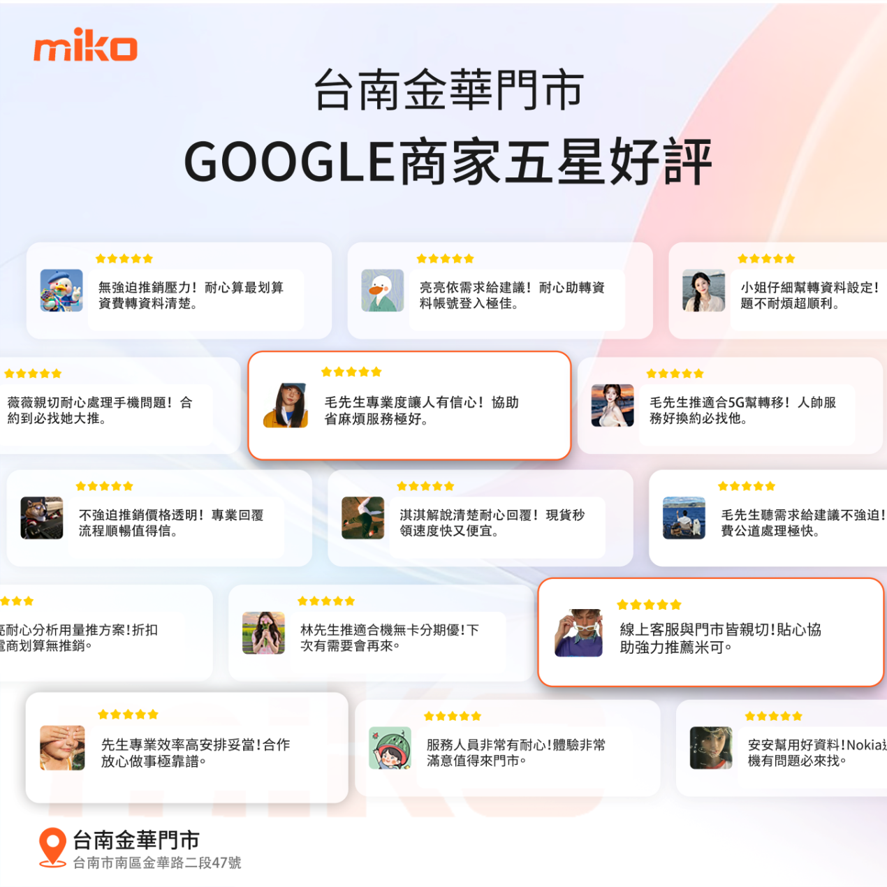台南金華通訊行五星好評