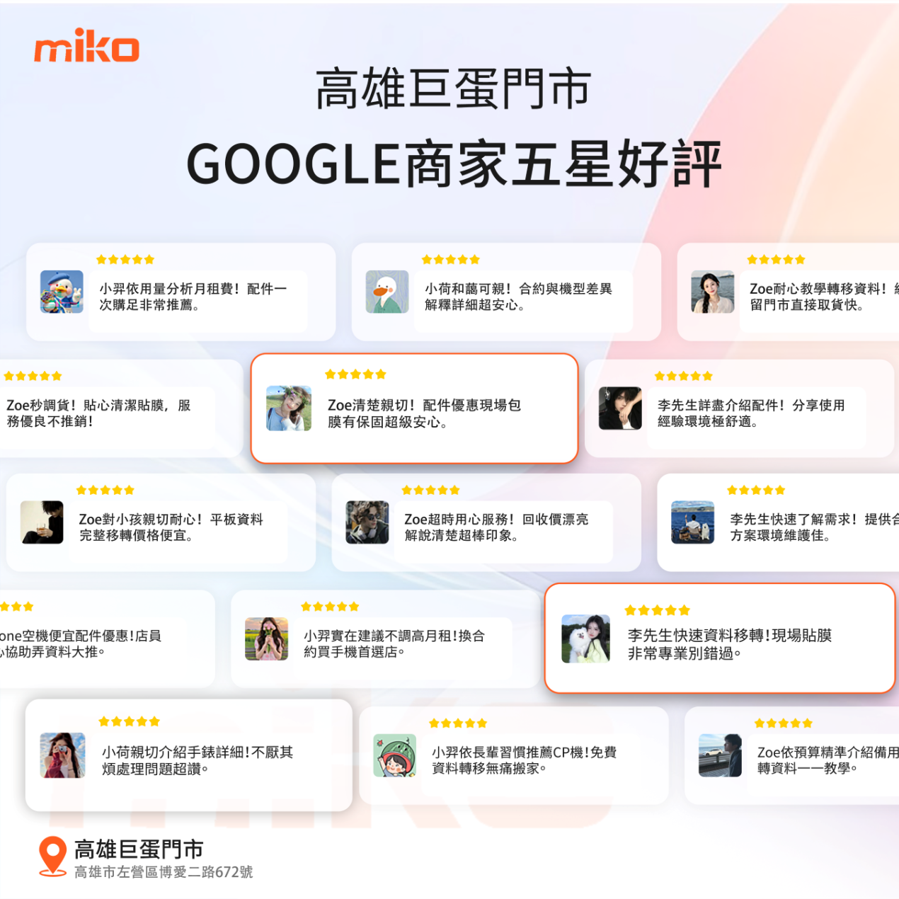 高雄巨蛋通訊行五星好評 高雄巨蛋通訊行五星好評